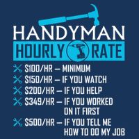 Handyman Hourly Rate Humor Carpenter Funny Handy Man 25L Jumbo Tote