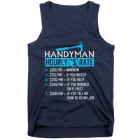 Handyman Hourly Rate Humor Carpenter Funny Handy Man Tank Top