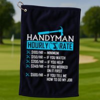 Handyman Hourly Rate Humor Carpenter Funny Handy Man Golf Towel