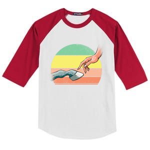 Horse Horseback Riding Gift Kids Colorblock Raglan Jersey