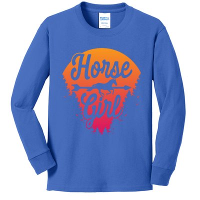 Horse Horseback Riding Gift Kids Long Sleeve Shirt