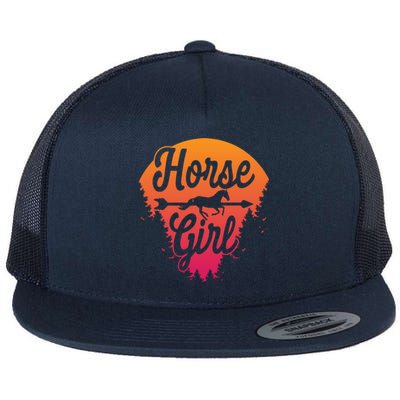 Horse Horseback Riding Gift Flat Bill Trucker Hat