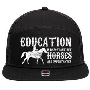 Horse Horseback Riding Cute Gift 7 Panel Mesh Trucker Snapback Hat