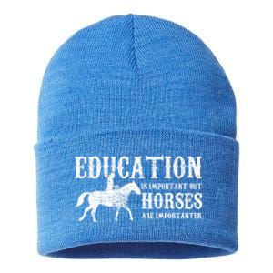 Horse Horseback Riding Cute Gift Sustainable Knit Beanie