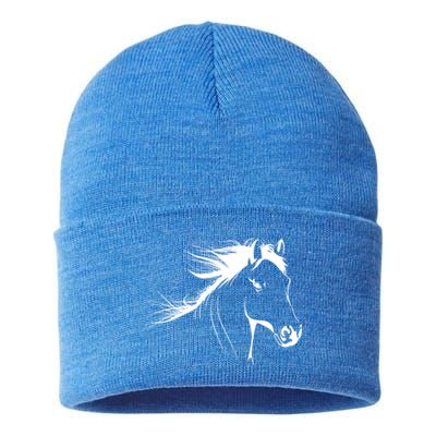 Horse Horseback Riding Cute Gift Sustainable Knit Beanie