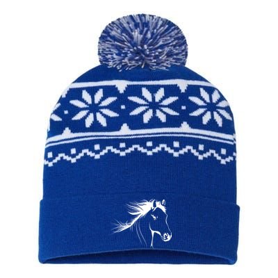 Horse Horseback Riding Cute Gift USA-Made Snowflake Beanie