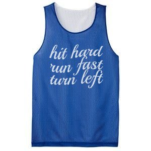 Hit Hard Run Fast Turn Left Gift Cool And Funny Baseball Design Gift Mesh Reversible Basketball Jersey Tank