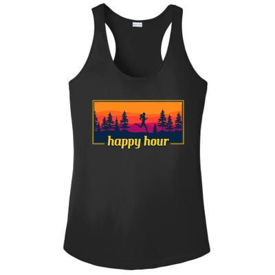 Happy Hour Running Woman Running Runner Ladies PosiCharge Competitor Racerback Tank