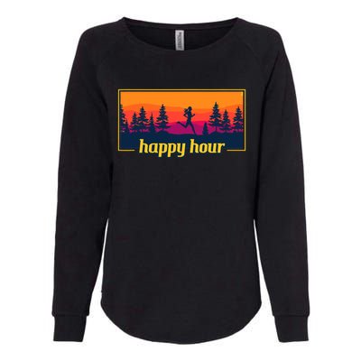 Happy Hour Running Woman Running Runner Womens California Wash Sweatshirt