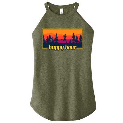 Happy Hour Running Woman Running Runner Women's Perfect Tri Rocker Tank