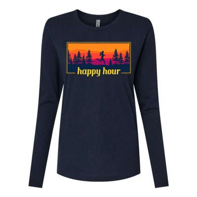 Happy Hour Running Woman Running Runner Womens Cotton Relaxed Long Sleeve T-Shirt