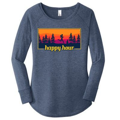 Happy Hour Running Woman Running Runner Women's Perfect Tri Tunic Long Sleeve Shirt