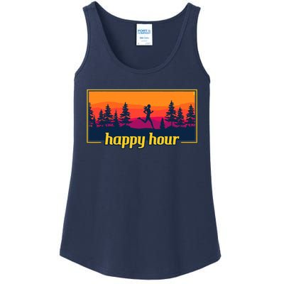 Happy Hour Running Woman Running Runner Ladies Essential Tank