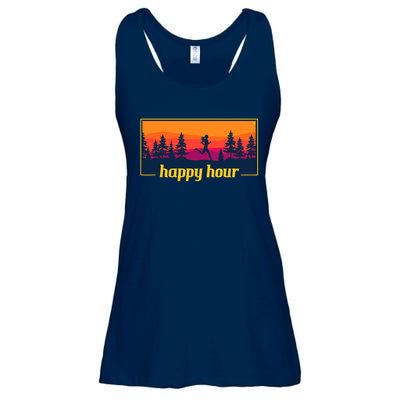 Happy Hour Running Woman Running Runner Ladies Essential Flowy Tank