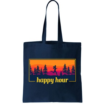 Happy Hour Running Woman Running Runner Tote Bag