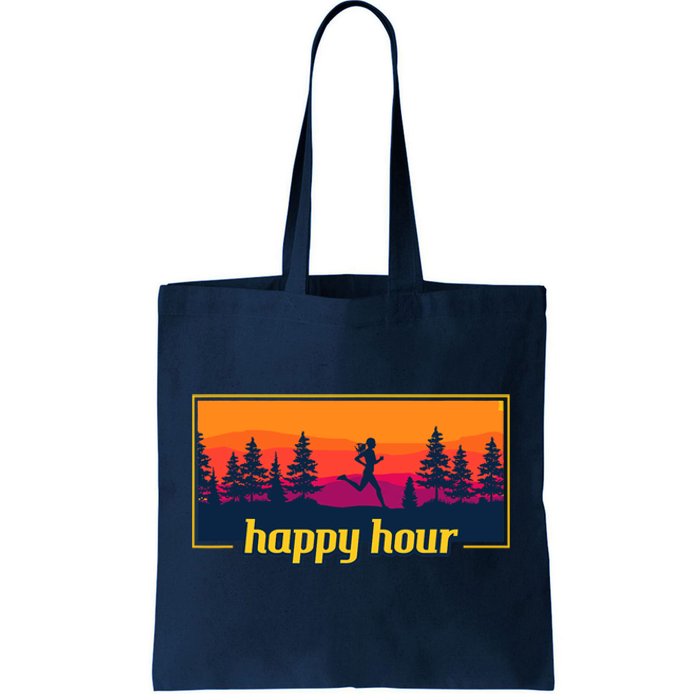 Happy Hour Running Woman Running Runner Tote Bag