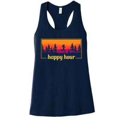 Happy Hour Running Woman Running Runner Women's Racerback Tank