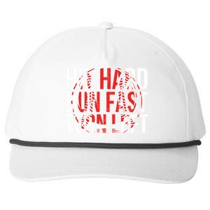 Hit Hard Run Fast Turn Left Funny Tee For Sport Lovers Gift Snapback Five-Panel Rope Hat