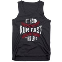 Hit Hard Run Fast Turn Left Softball Tank Top