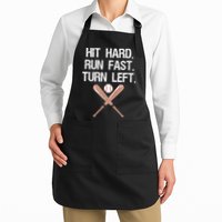 Hit Hard Run Fast Turn Left Baseball Softball Fan Apron