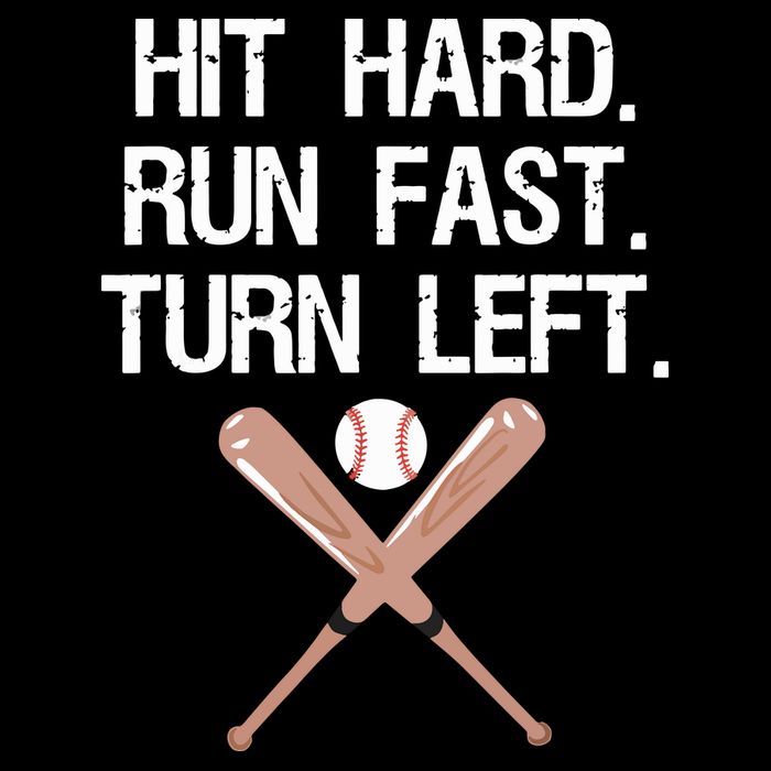 Hit Hard Run Fast Turn Left Baseball Softball Fan Drawstring Bag