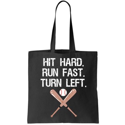 Hit Hard Run Fast Turn Left Baseball Softball Fan Bag