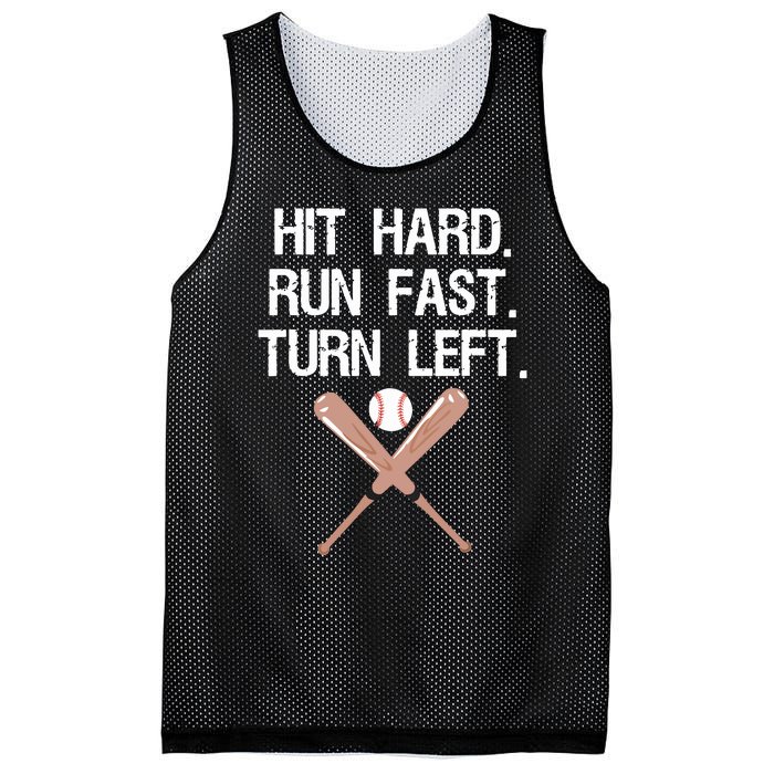 Hit Hard Run Fast Turn Left Baseball Softball Fan Mesh Reversible Basketball Jersey Tank