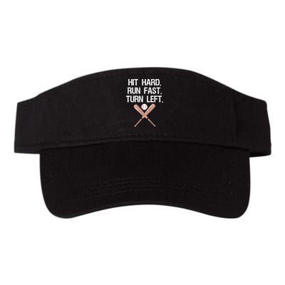 Hit Hard Run Fast Turn Left Baseball Softball Fan Visor
