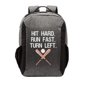 Hit Hard Run Fast Turn Left Baseball Softball Fan Vector Backpack