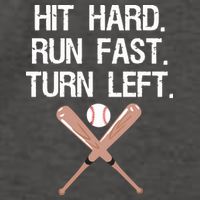 Hit Hard Run Fast Turn Left Baseball Softball Fan Vector Backpack