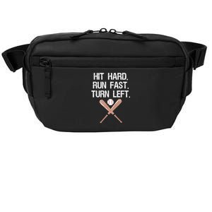 Hit Hard Run Fast Turn Left Baseball Softball Fan Crossbody Pack