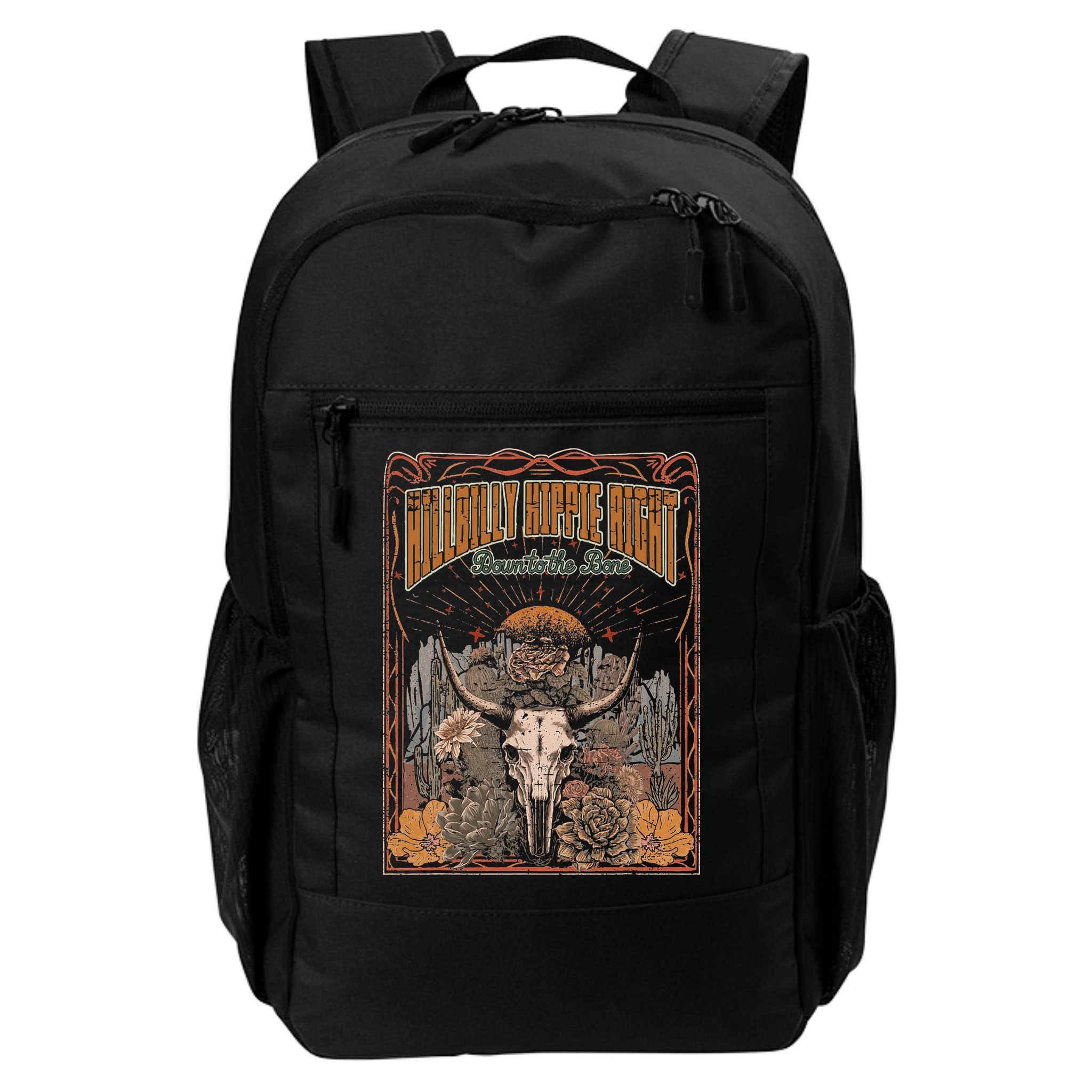 Hillbilly Hippie Right Down To The Bone Bullskull Country Backpack