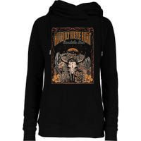 Hillbilly Hippie Right Down To The Bone Bullskull Country Womens Funnel Neck Pullover Hood