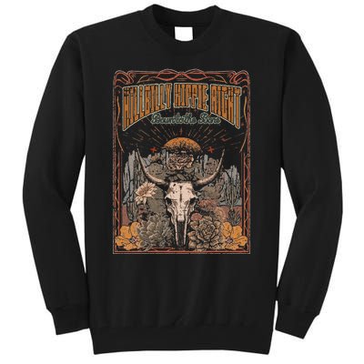 Hillbilly Hippie Right Down To The Bone Bullskull Country Tall Sweatshirt