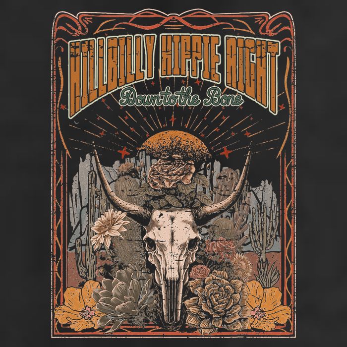 Hillbilly Hippie Right Down To The Bone Bullskull Country Hat