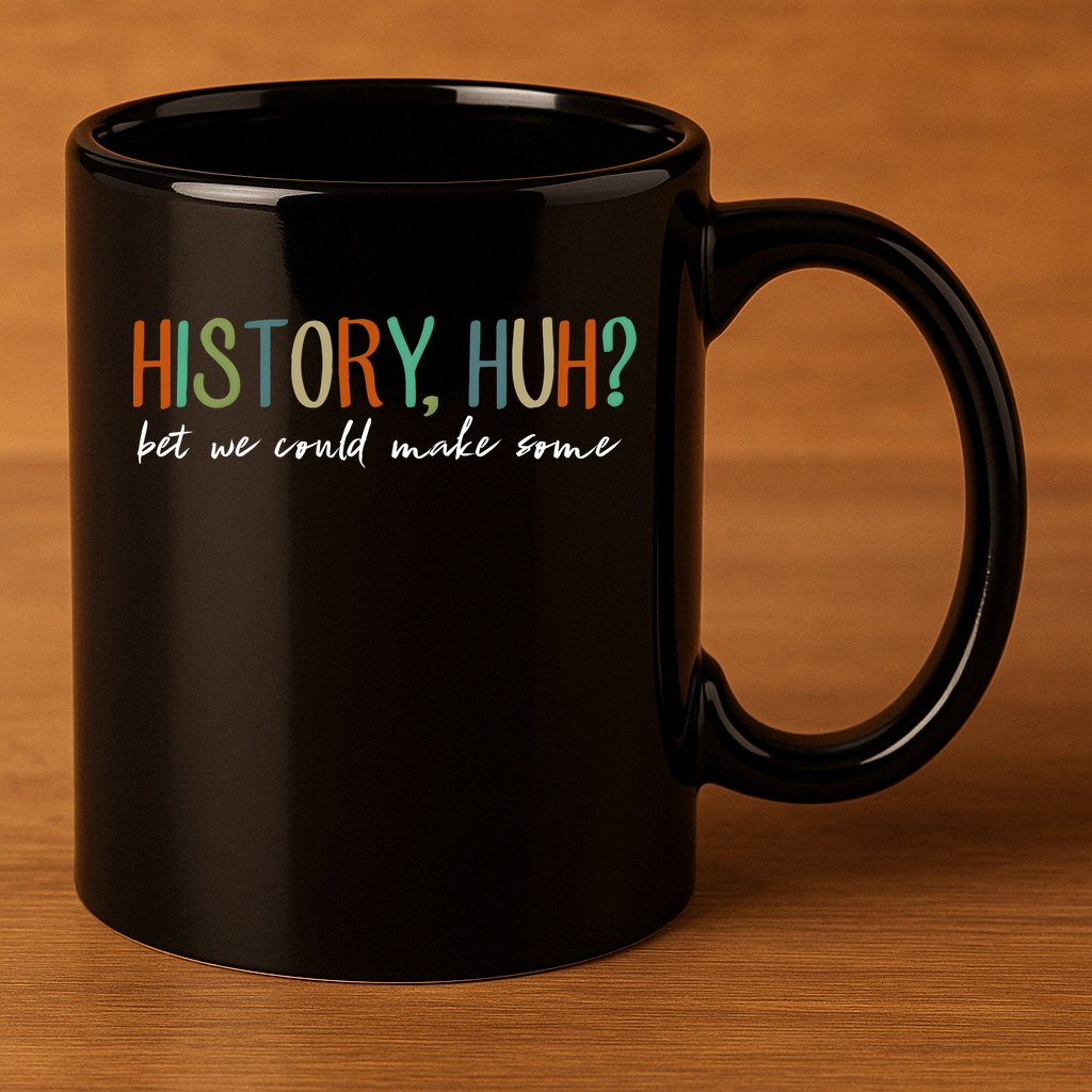 History Huh Red White And Royal Blue 11oz C Handle Ceramic Mug
