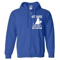 Hit Hard Run Fast Turn Left Baseball Player Softball Funny Gift Full Zip Hoodie