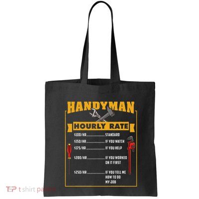 Handyman Hourly Rate Gift For Handyman Dad Bag