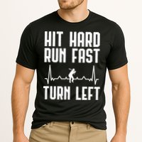 Hit Hard Run Fast Turn Left Baseball Player Technique Cute Gift Cooling Performance Crew T-Shirt