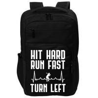 Hit Hard Run Fast Turn Left Baseball Player Technique Cute Gift Impact Tech Backpack