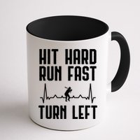 Hit Hard Run Fast Turn Left Baseball Player Technique Cute Gift Mug