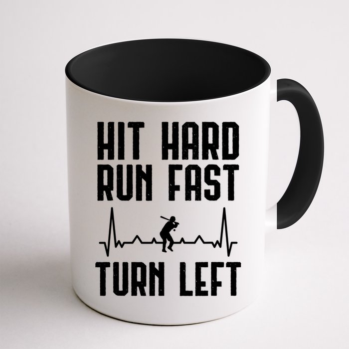 Hit Hard Run Fast Turn Left Baseball Player Technique Cute Gift Mug