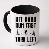 Hit Hard Run Fast Turn Left Baseball Player Technique Cute Gift Mug