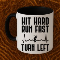 Hit Hard Run Fast Turn Left Baseball Player Technique Cute Gift Mug