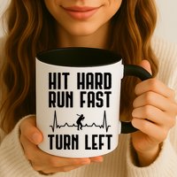Hit Hard Run Fast Turn Left Baseball Player Technique Cute Gift Mug