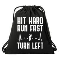 Hit Hard Run Fast Turn Left Baseball Player Technique Cute Gift Drawstring Bag