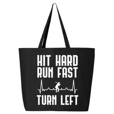 Hit Hard Run Fast Turn Left Baseball Player Technique Cute Gift 25L Jumbo Tote