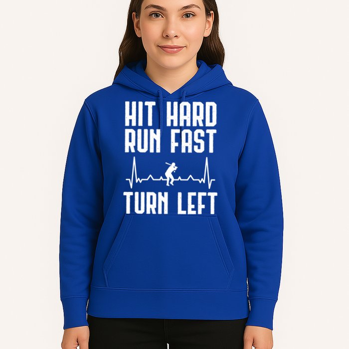 Hit Hard Run Fast Turn Left Baseball Player Technique Cute Gift Hoodie