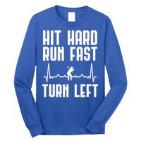 Hit Hard Run Fast Turn Left Baseball Player Technique Cute Gift Long Sleeve Shirt