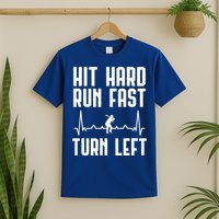 Hit Hard Run Fast Turn Left Baseball Player Technique Cute Gift T-Shirt